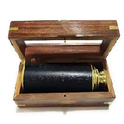 14" Brass Pirate Telescope in Decorative Wooden Box