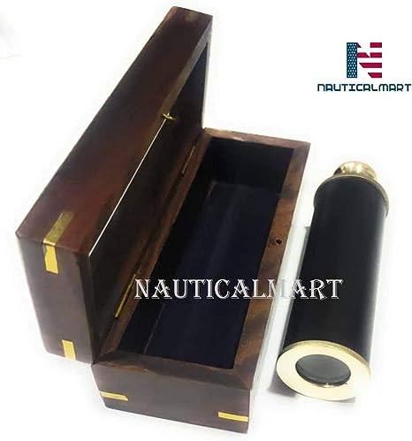 14" Brass Pirate Telescope in Decorative Wooden Box