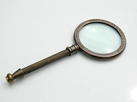 Full Brass Henry Hughes London Ltd.1941-Hand Held Magnifying Glass