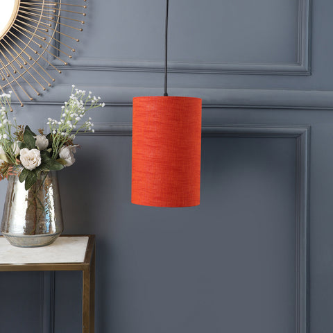 Hanging/ Pendant Cylinder Shade, Red Texture(6*10 Inches)