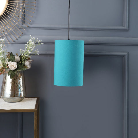 Hanging/ Pendant Cylinder Shade, Teal (6*10 Inches)