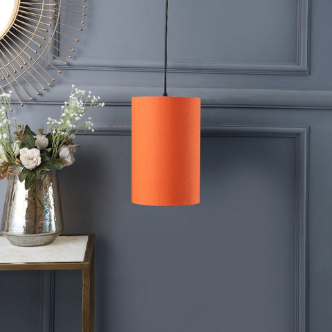 Hanging/ Pendant Cylinder Shade, Orange (6*10 Inches)