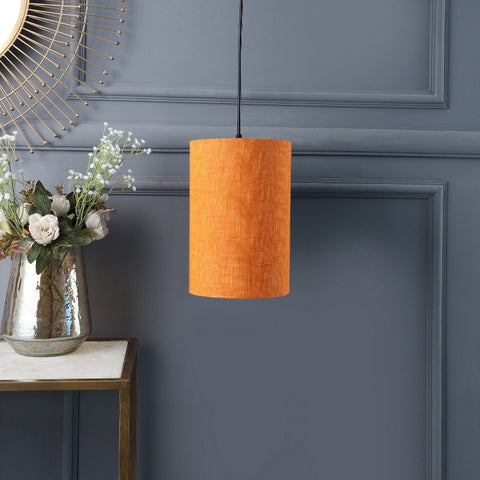 Hanging/ Pendant Cylinder Shade, Orange Texture( 6*10 Inches )