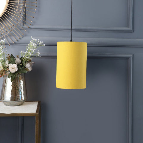 Hanging/ Pendant Cylinder Shade, Yellow (6*10 Inches)