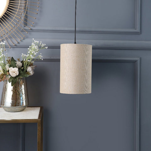 Hanging/ Pendant Cylinder Shade, Premium Jute (6*10 Inches)