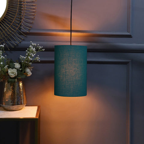 Hanging/ Pendant Cylinder Shade, Teal (6*10 Inches)