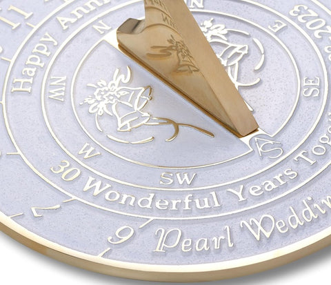 30th Pearl Wedding Anniversary Sundial 1993-2023