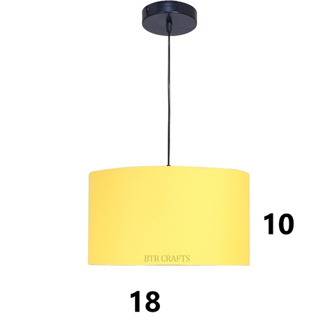 Hanging/ Pendant Drum Shade, 18 inches Dia / Black Canopy