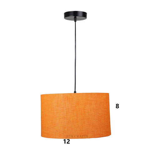 Hanging/ Pendant Drum Shade, 12 inches Dia / Black Canopy