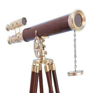64"Griffith Astro Floor Standing Solid Brass/Leather Telescope
