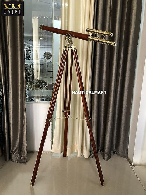64"Griffith Astro Floor Standing Solid Brass/Leather Telescope