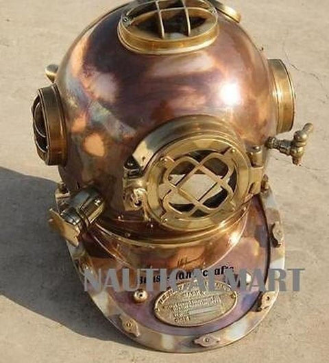 Antique Full Copper & Brass Diving Helmet Divers Helmet