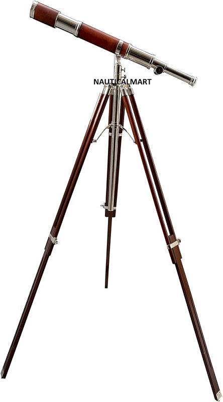 High Magnification Tube Telescope Brown and Nickel Finish