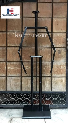 Medieval Full Suit of Armor Wooden Display Stand
