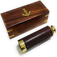 9" Maritime Brass Antique Telescope with Rosewood Box