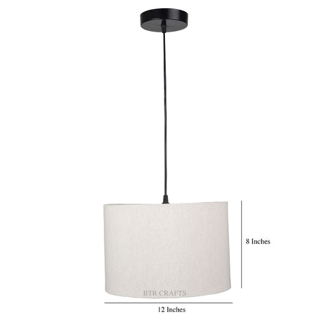 Hanging/ Pendant Drum Shade, 12 inches Dia / Black Canopy