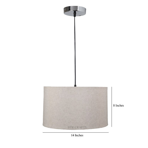 Hanging/ Pendant Drum Shade, 14 inches Dia / Silver Canopy