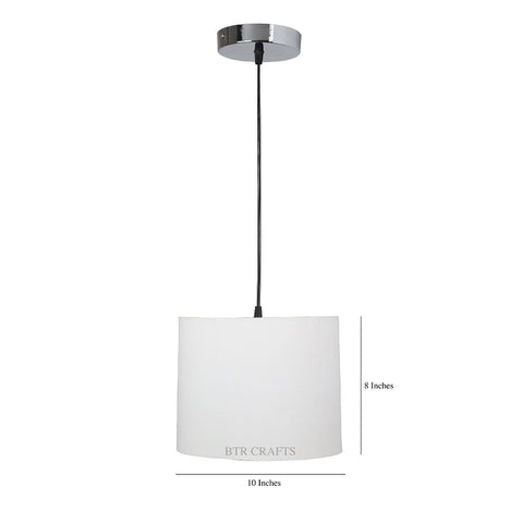 Hanging/ Pendant Drum Shade, 10 inches Dia / Silver Canopy