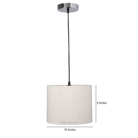 Hanging/ Pendant Drum Shade, 10 inches Dia / Silver Canopy