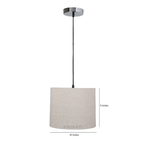 Hanging/ Pendant Drum Shade, 10 inches Dia / Silver Canopy