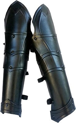 Medieval Leather Dark Elf Greaves Leg Armor