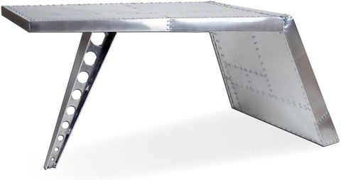 NauticalMart Airfoil Desk Aluminum | Aviator Wing Desk Industrial Airplane Desk