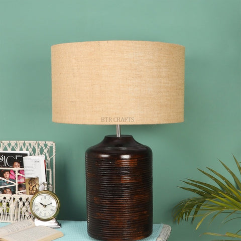 Antique Heavy Wooden Table Lamp (Bulb not Included)