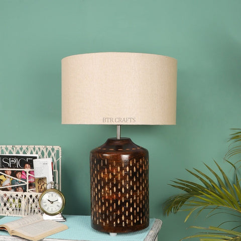 Antique Heavy Wooden Table Lamp (Bulb not Included)