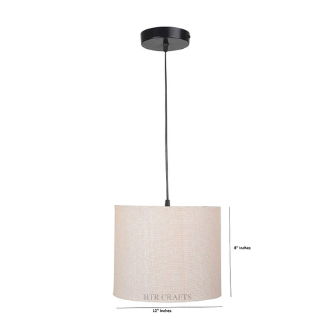 Hanging/ Pendant Drum Shade, 12 inches Dia / Black Canopy