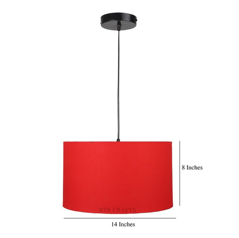 Hanging/ Pendant Drum Shade, 14 inches Dia / Black Canopy