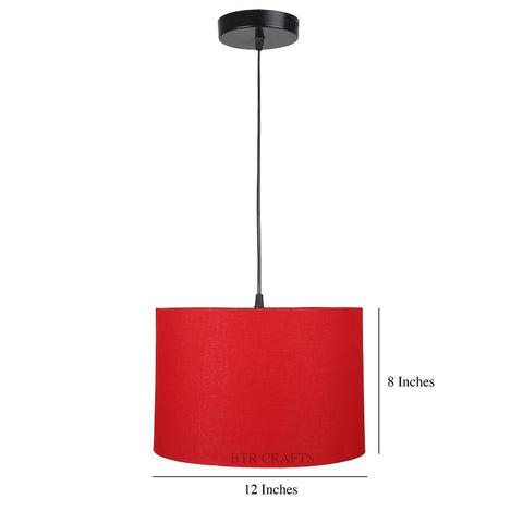 Hanging/ Pendant Drum Shade, 12 inches Dia / Black Canopy