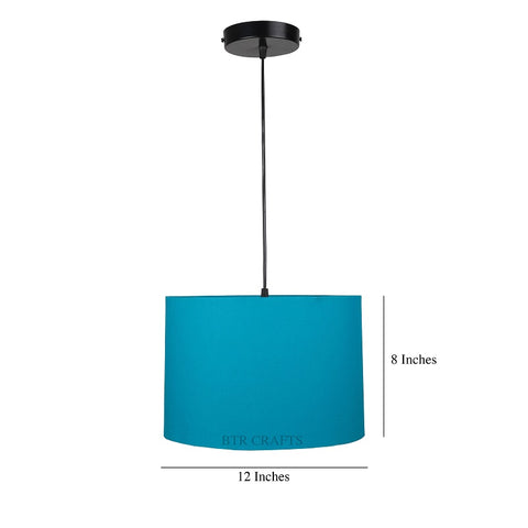 Hanging/ Pendant Drum Shade, 12 inches Dia / Black Canopy