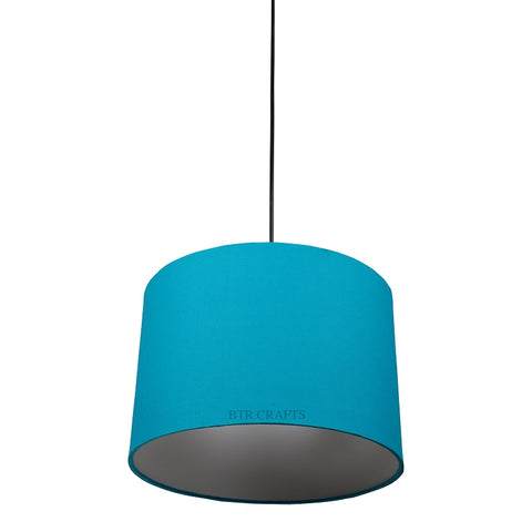 Hanging/ Pendant Drum Shade, 12 inches Dia / Black Canopy