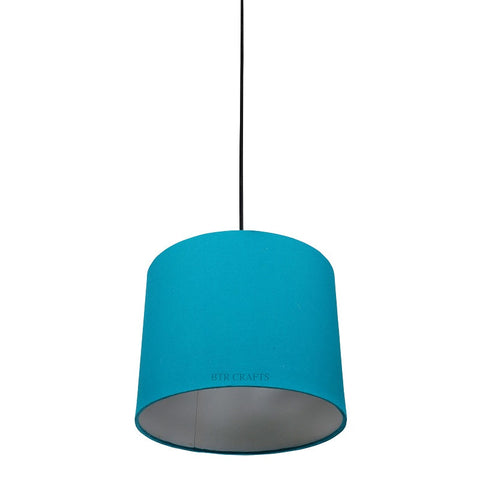 Hanging/ Pendant Drum Shade, 10 inches Dia / Silver Canopy