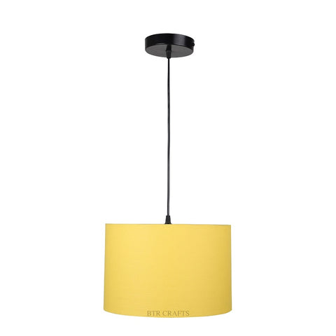 Hanging/ Pendant Drum Shade, 12 inches Dia / Black Canopy