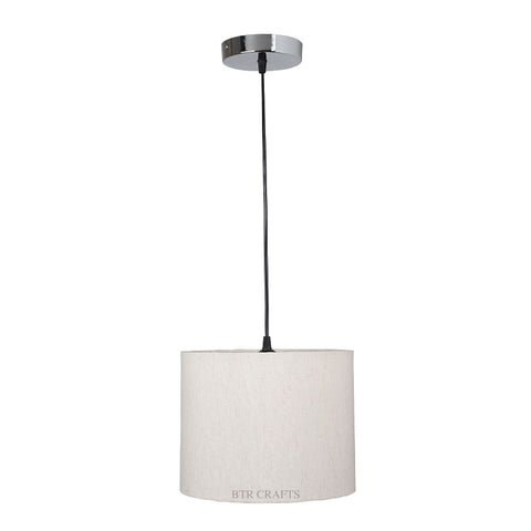 Hanging/ Pendant Drum Shade, 10 inches Dia / Silver Canopy