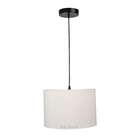 Hanging/ Pendant Drum Shade, 12 inches Dia / Black Canopy