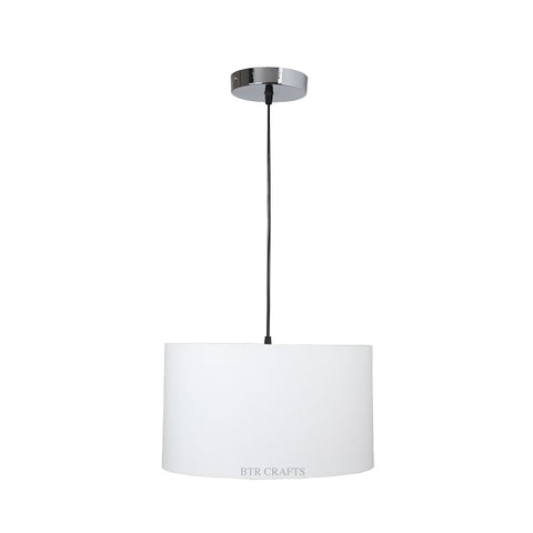 Hanging/ Pendant Drum Shade, 14 inches Dia / Silver Canopy