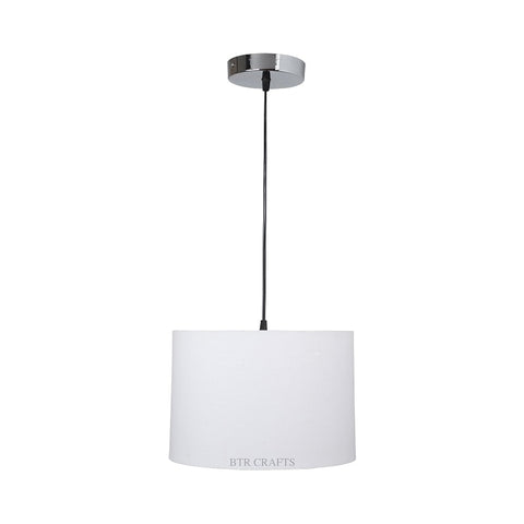 Hanging/ Pendant Drum Shade, 12 inches Dia / Silver Canopy