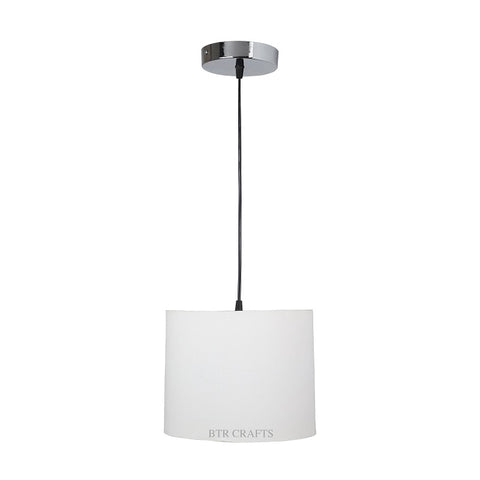 Hanging/ Pendant Drum Shade, 10 inches Dia / Silver Canopy