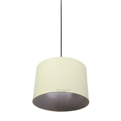 Hanging/ Pendant Drum Shade, 12 inches Dia / Black Canopy