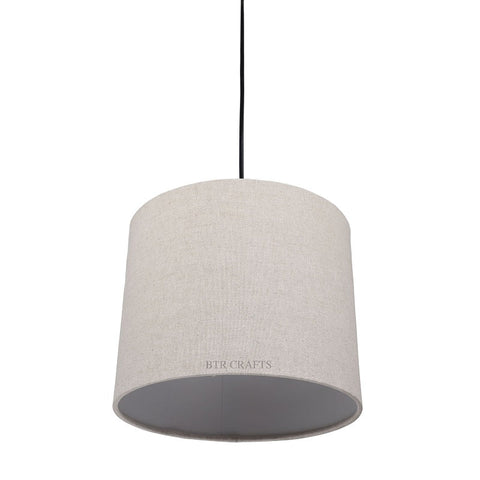 Hanging/ Pendant Drum Shade, 10 inches Dia / Silver Canopy