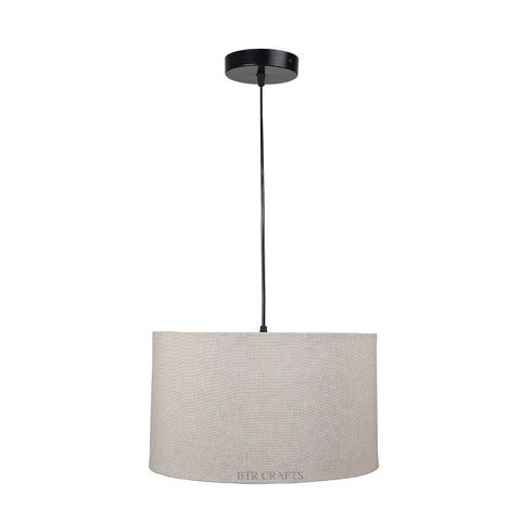 Hanging/ Pendant Drum Shade, 14 inches Dia / Black Canopy