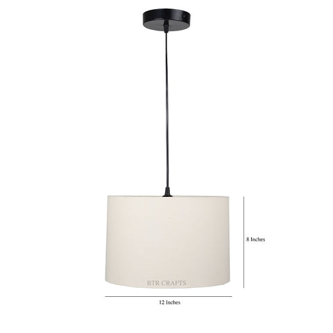 Hanging/ Pendant Drum Shade, 12 inches Dia / Black Canopy