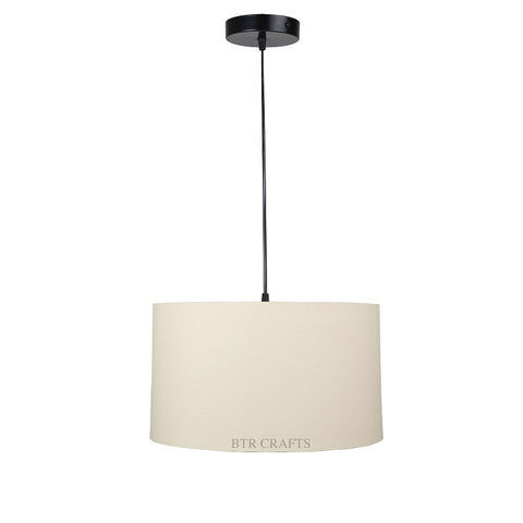 Hanging/ Pendant Drum Shade, 14 inches Dia / Black Canopy