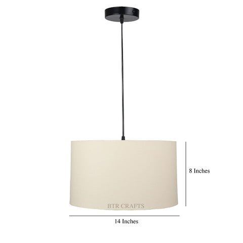 Hanging/ Pendant Drum Shade, 14 inches Dia / Black Canopy