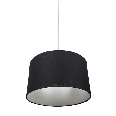 Hanging/ Pendant Drum Shade, 14 inches Dia / Black Canopy