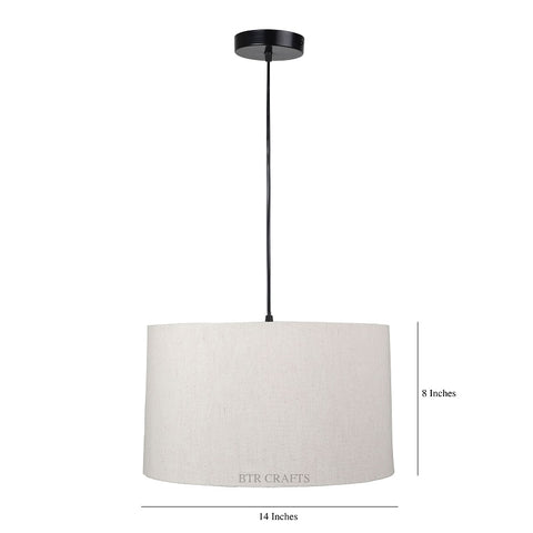 Hanging/ Pendant Drum Shade, 14 inches Dia / Black Canopy