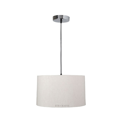 Hanging/ Pendant Drum Shade, 14 inches Dia / Silver Canopy