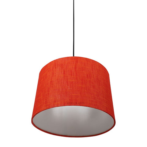 Hanging/ Pendant Drum Shade, 10 inches Dia / Red Texture